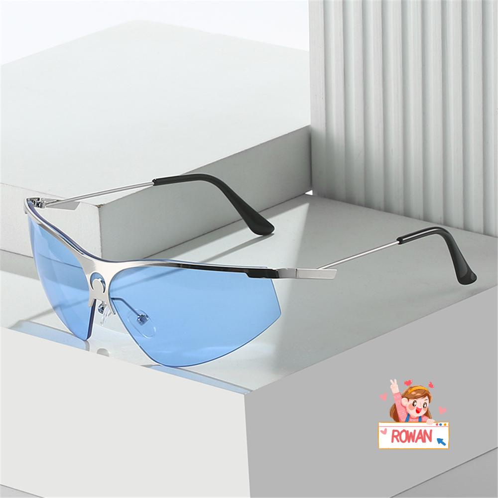 Kính Mát Nửa Gọng Kim Loại Phong Cách Punk