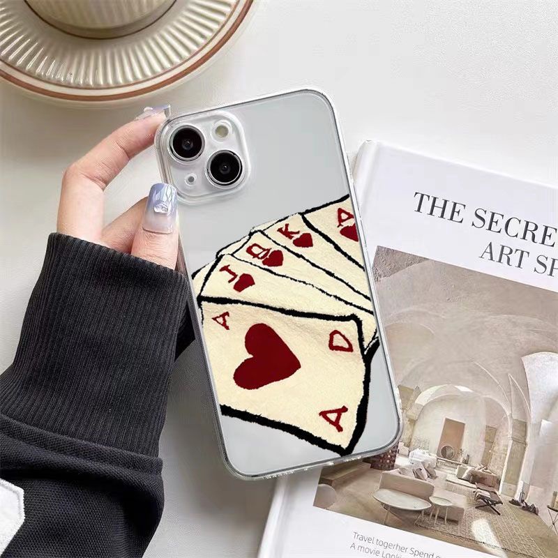 Ôp Điện Thoại Silicon Dẻo Trong Suốt Hình poker Cho iphone 15 14 13 12 pro max 11 xs xr x 8 7 6 6s plus se2020 12mini 13mini Ốp