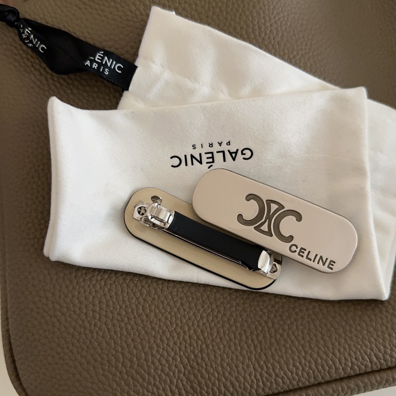 Kẹp Tóc Họa Tiết Hình Học Oval In Chữ Cao Cấp Thời Trang