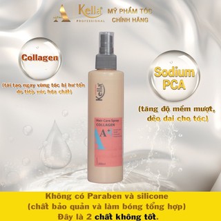 Xịt dưỡng cung cấp Collagen cho tóc Kella A+ 200ml
