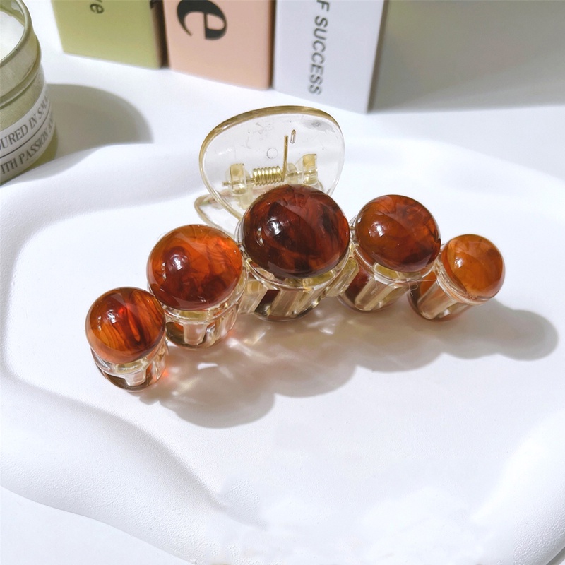 Kẹp Tóc Hình Tròn Lớn Đính Bóng Lông Phong Cách Hàn Quốc Thanh Lịch Cho Nữ