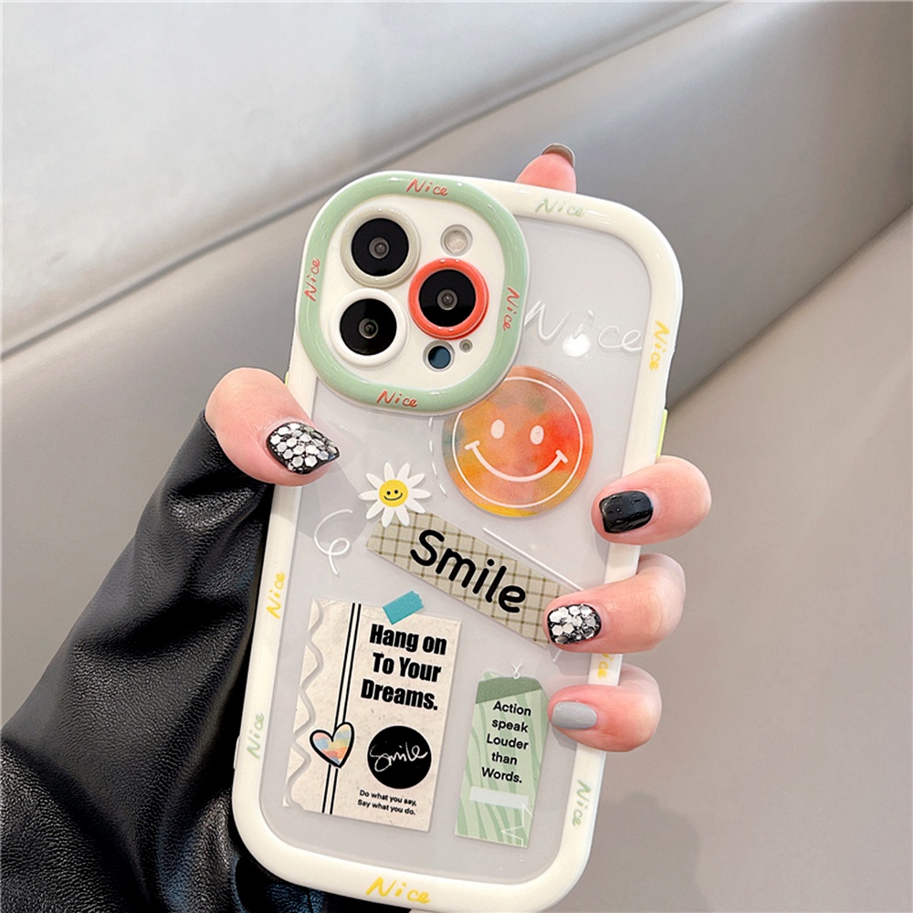 Ốp Điện Thoại TPU Mềm Trong Suốt Họa Tiết Mặt Cười Chống Sốc Chống Bụi Cho IPhone 11 12 13 14 Pro Max