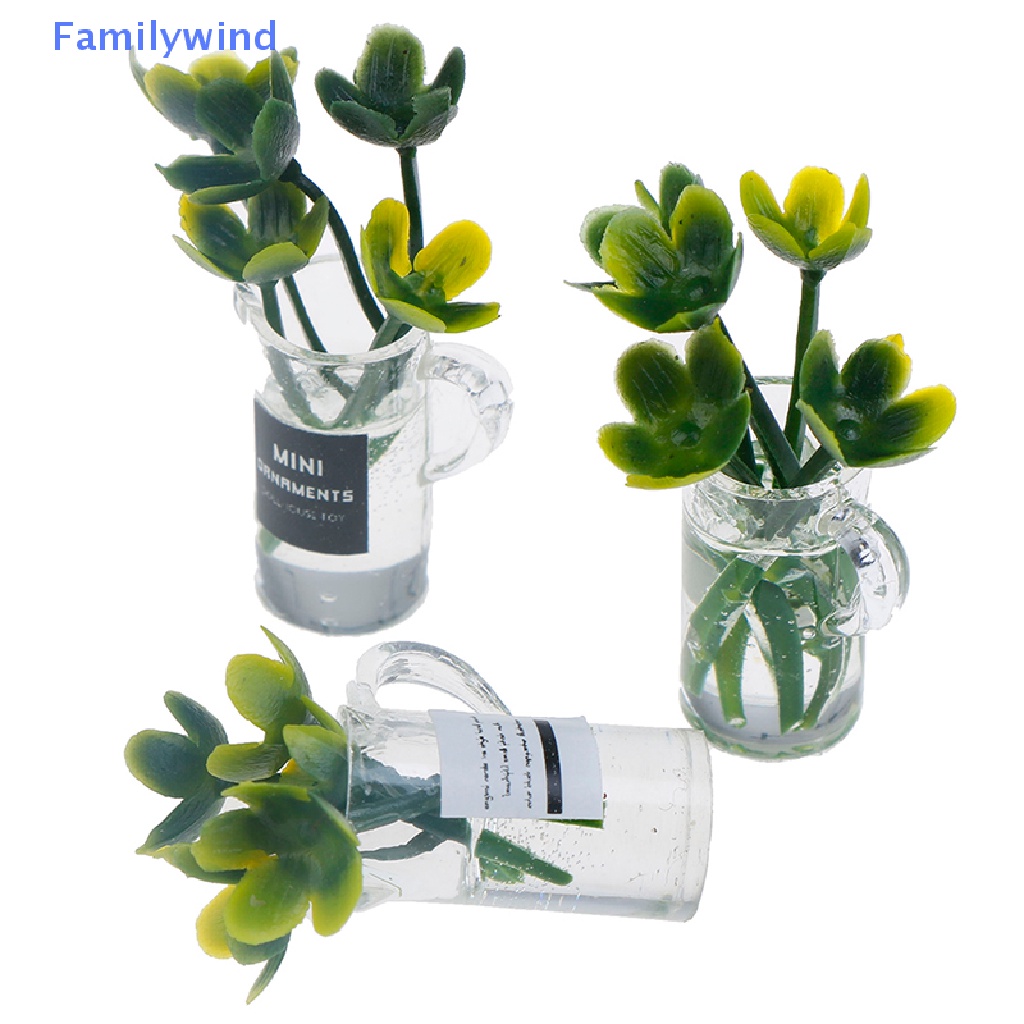 Set 3 Chậu Cây Trong Suốt Dùng Để Trang Trí Nhà Búp Bê 1: 12