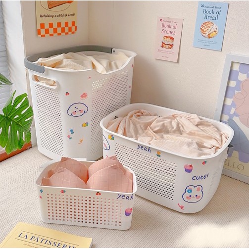 Giỏ Đựng Quần Áo Gia Đình 3 Size Đa Năng Tặng Kèm Sticker
