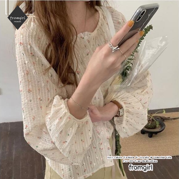 Áo Sơ Mi chiffon Họa Tiết Hoa Đơn Giản Thời Trang Mùa Hè