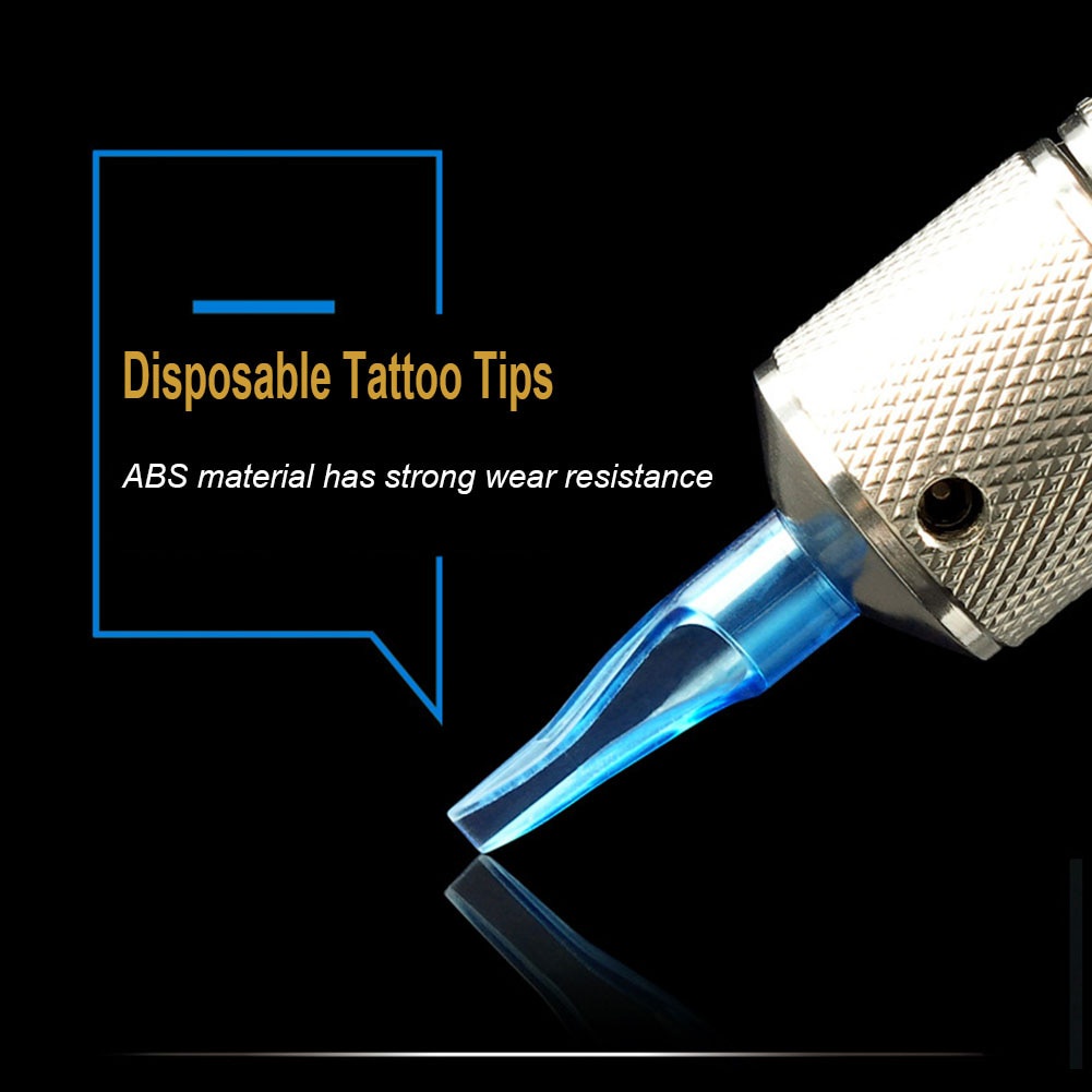 Set 50 Đầu Phun Xăm Nhựa Trong Suốt Hình Chim Màu Xanh Dương Dùng Một Lần