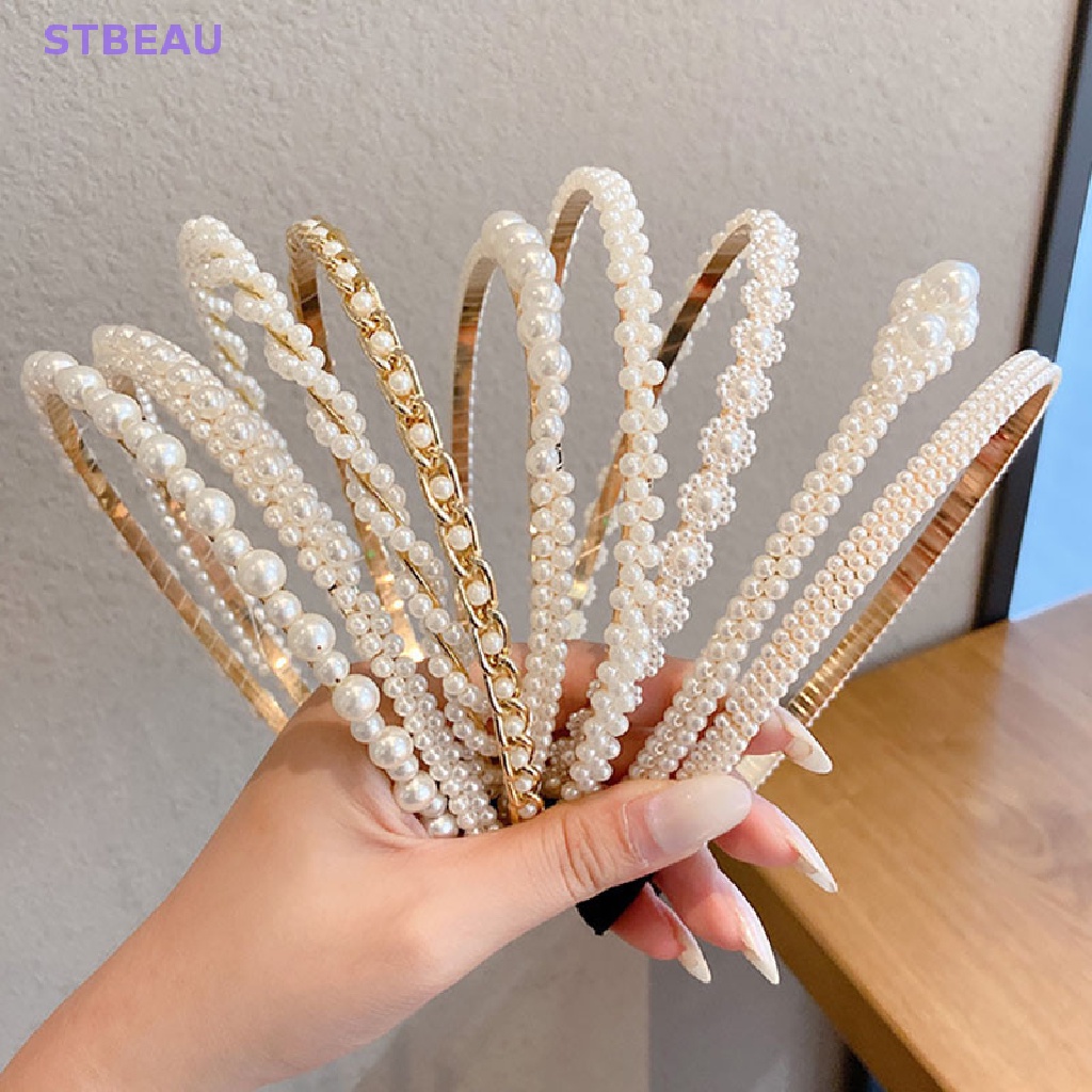 [Cxsteau] Băng Đô Đính Ngọc Trai Giả Thắt Nơ Phong Cách Hàn Quốc Thủ Công Cho Nữ MME