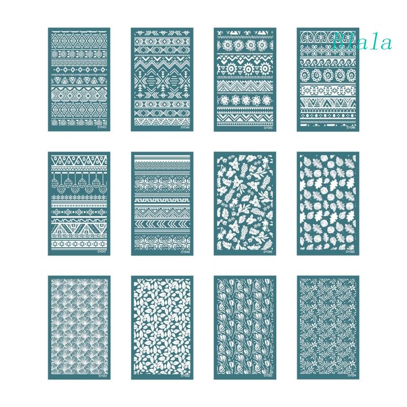 Khuôn Cắt Giấy Lụa Họa Tiết Hình Học Trang Trí Scrapbook