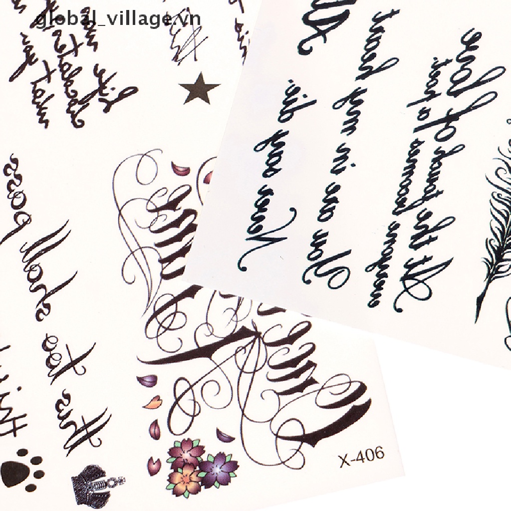 1 Miếng Dán Hình Xăm Tạm Thời Chống Thấm Nước In Chữ Tiếng Anh Dành Cho Nam Nữ