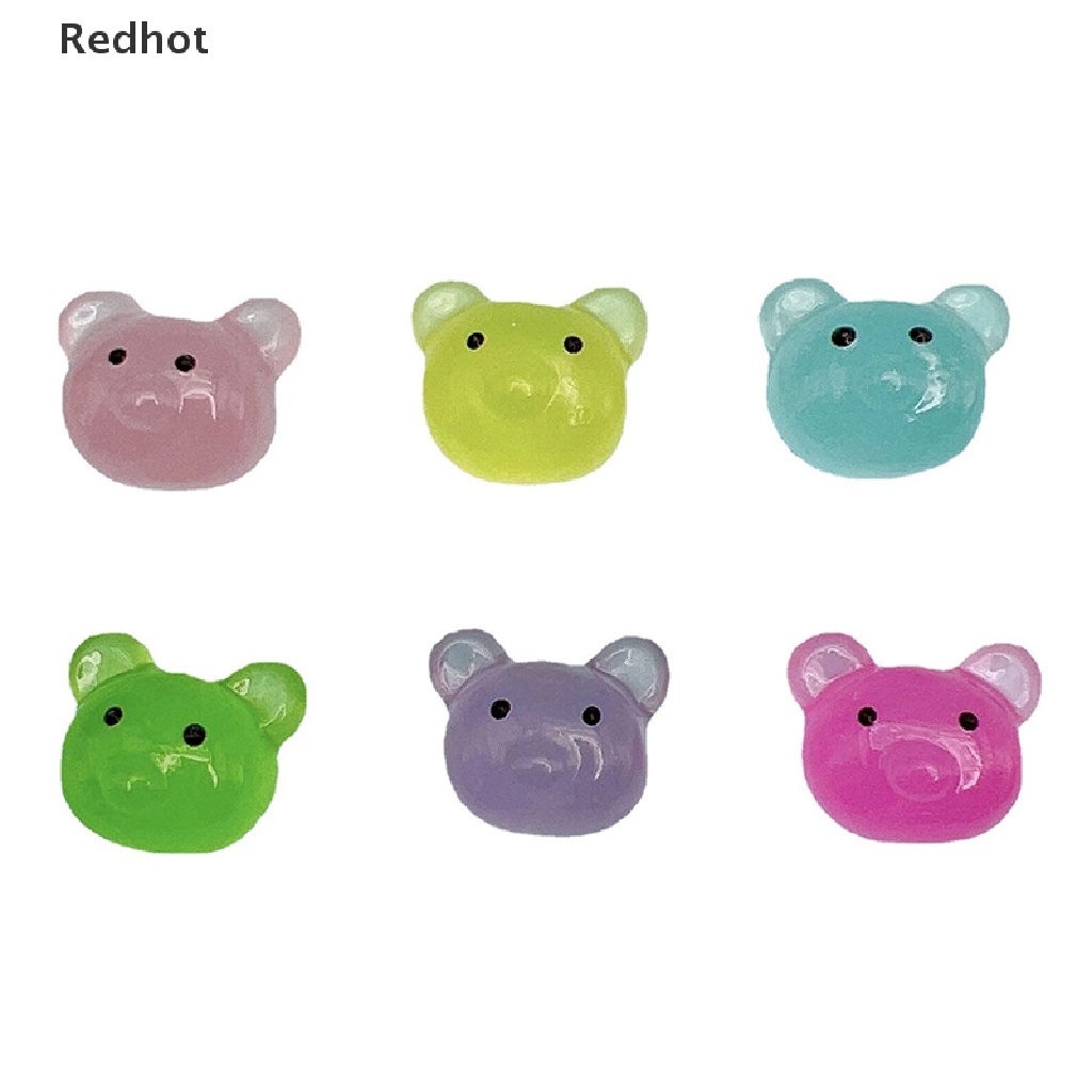 Bộ 5 Tượng Gấu Hoạt Hình Bằng Nhựa Resin Phát Sáng Dễ Thương Trang Trí Tiểu Cảnh