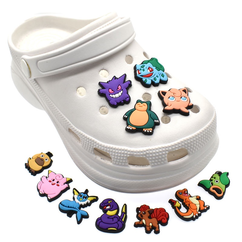 Set 10 Phụ Kiện Trang Trí Giày Dép Crocs Hình Pokemon