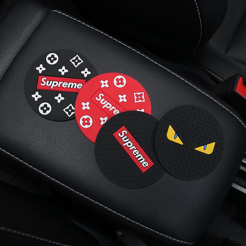 Đế Lót Ly Hình Tròn Bằng Cao Su Mềm Cách Nhiệt Chống Trượt Chống Bỏng Họa Tiết Hoạt Hình Thời Trang Cho Xe Hơi