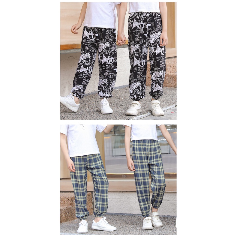 Quần Dài Vải Cotton Lụa Dáng Rộng 90-150cm Chống Muỗi Dành Cho Bé Trai Gái