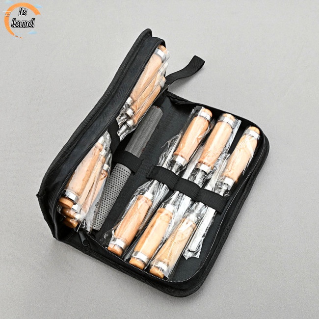 Bộ 13 Dụng Cụ Điêu Khắc Gỗ Kèm Túi Đựng Tiện Dụng