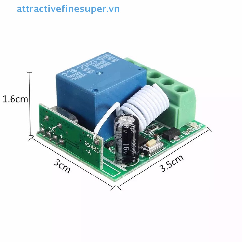 Remote Điều Khiển Không Dây AFS 433Mhz EV1527 2 bottons DC 12V 10A RF