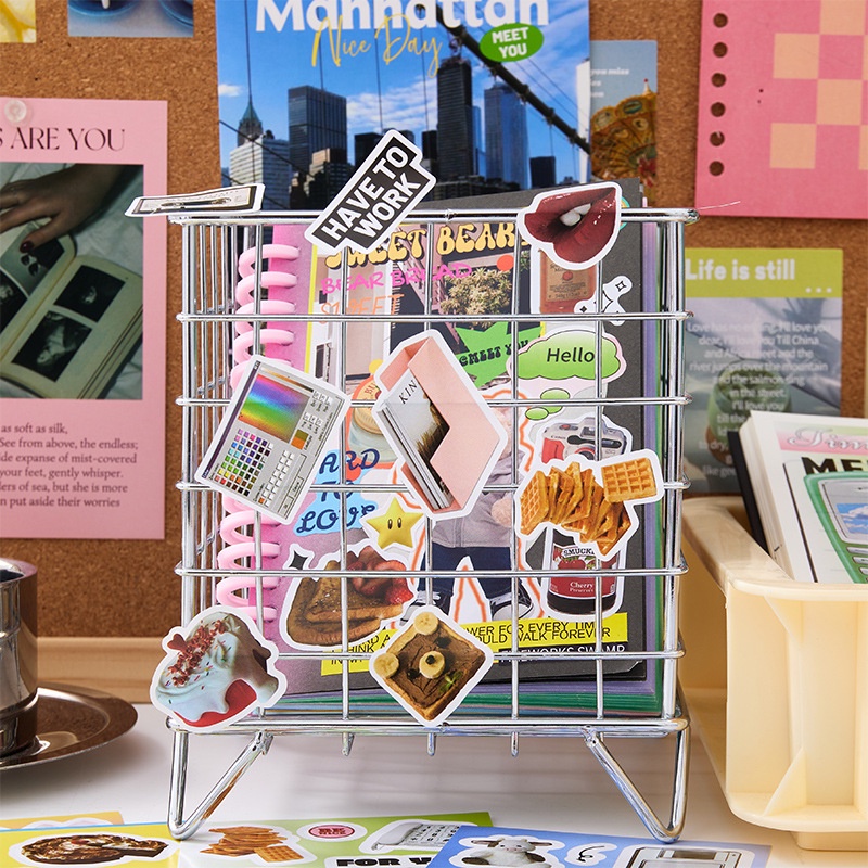 Bộ 20 Tờ Nhãn Dán Trang Trí Sổ Tay Diy Bằng pc Phong Cách Hàn Quốc