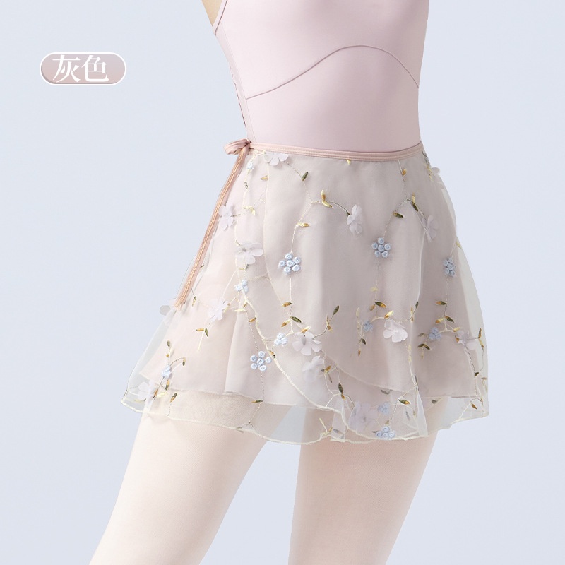 Chân Váy Lưới Dáng Ngắn Xòe Vải Gạc Thêu Trang Trí Thời Trang Mùa Hè Dành Cho Bạn Nữ Mặc Khi Nhảy Múa Ba Lê