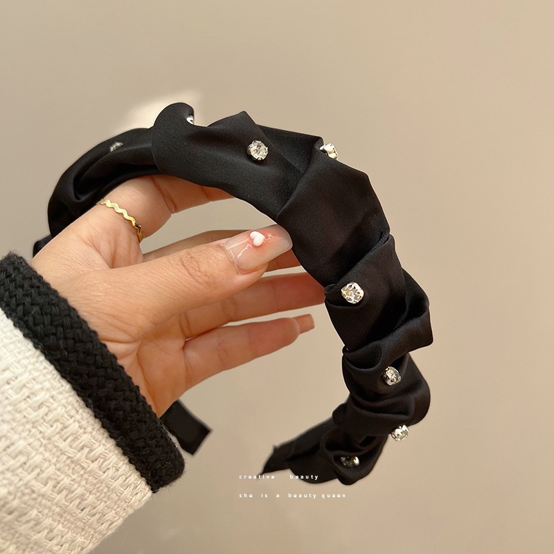 Băng Đô Cài Tóc Màu Đen Hình Đầu Lâu Phong Cách Hàn Quốc Thời Trang Xuân Hè Cho Nữ