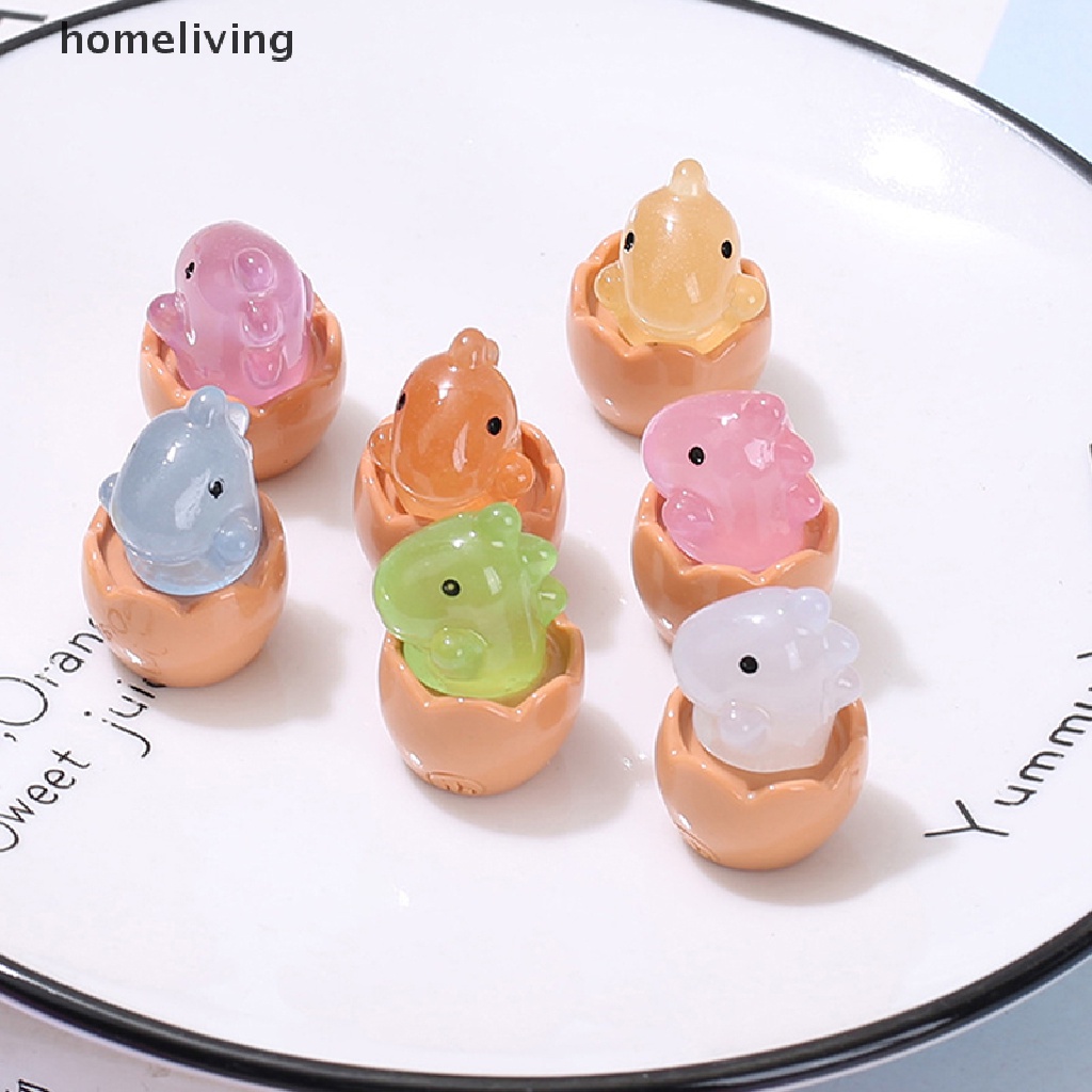 Bộ 2 Đồ trang trí Trứng Khủng Long Bằng Nhựa Phát Sáng Trong Bóng Tối Trang Trí Tiểu Cảnh