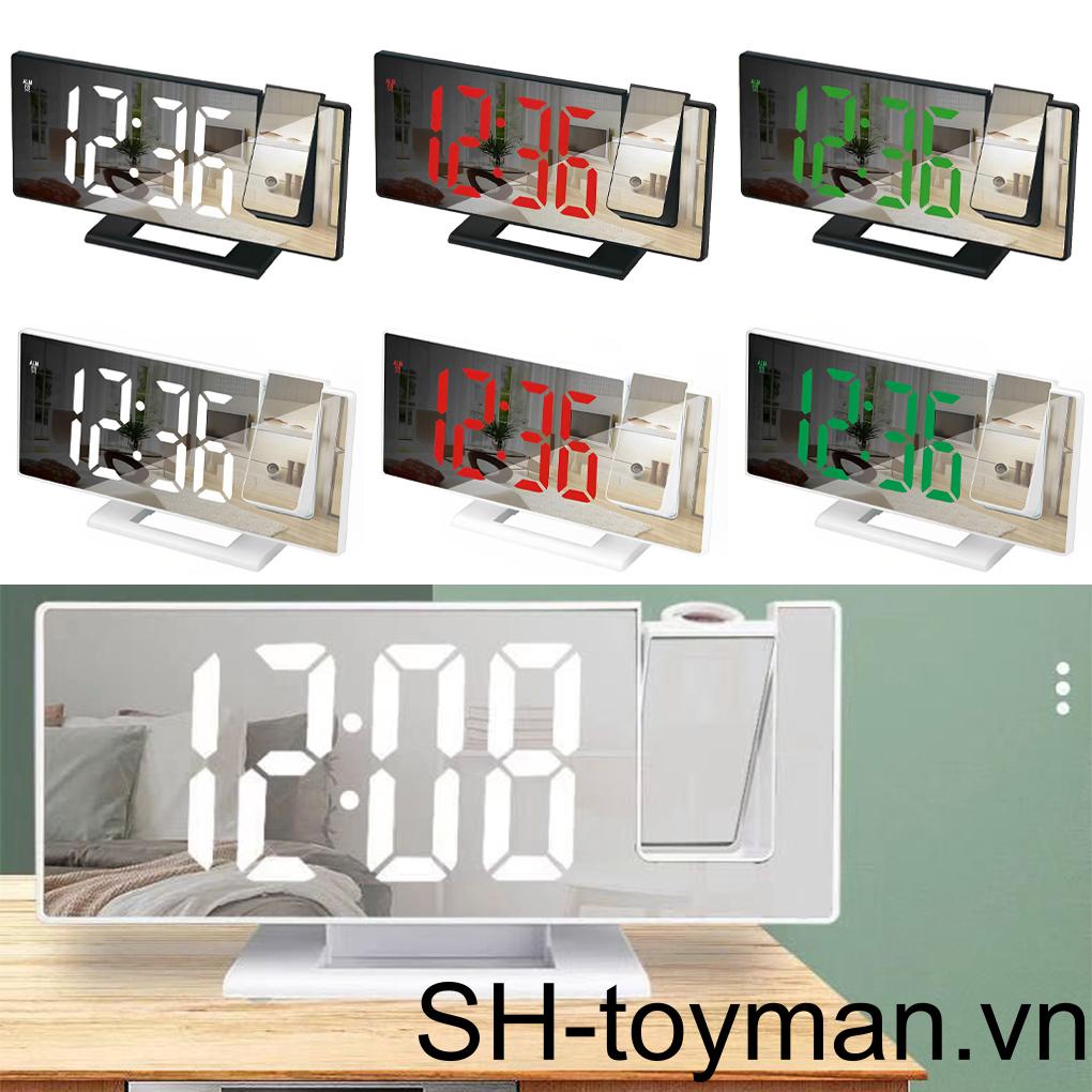 Đồng Hồ Chiếu LCD Kỹ Thuật Số Bằng ABS Dạng Xoay Có Đèn LED Điều Khiển Thời Gian Thay Thế Tiện Dụng