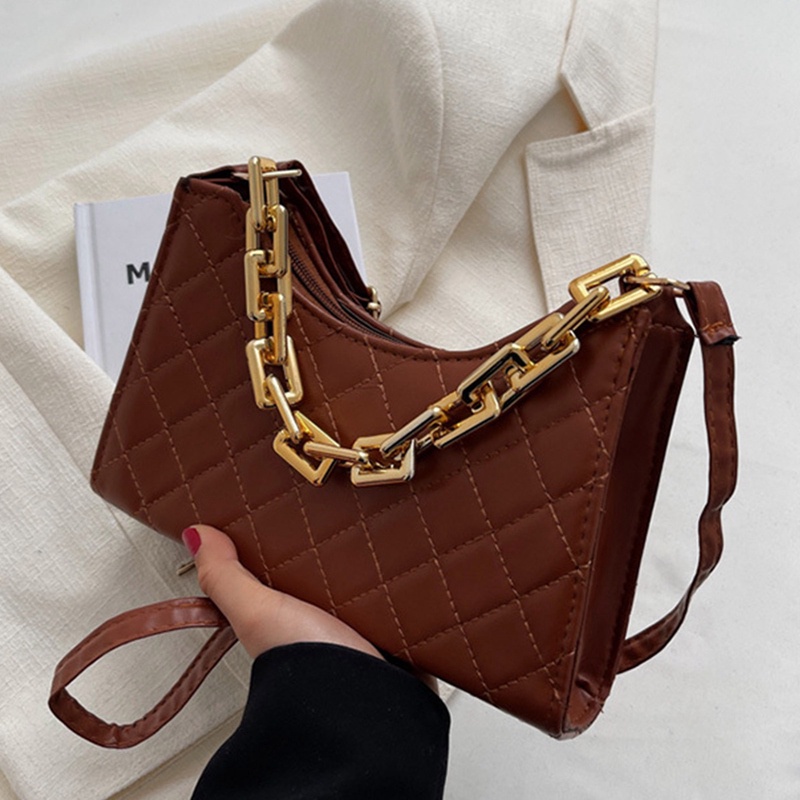 Túi Xách Da Màu Trơn Phong Cách Retro Cho Nữ