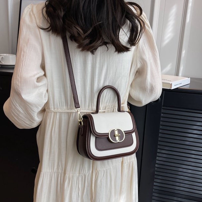 Túi Đeo Vai Hình Vuông Nhỏ Cầm Tay Có Khóa Nam Châm Màu Sắc Nổi Bật Cá Tính Cho Nữ