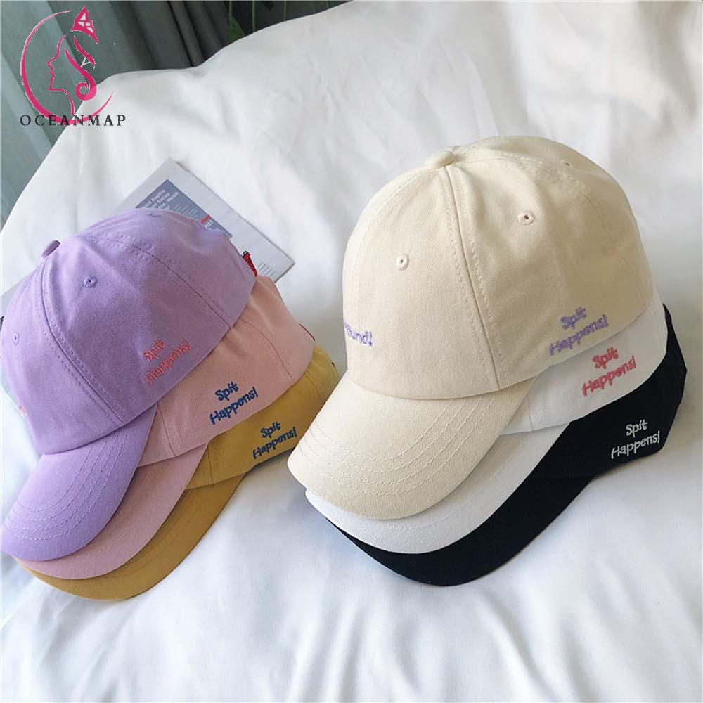 Mũ Lưỡi Trai Thêu Chữ Đơn Giản Phong Cách Hip Hop Hàn Quốc Thời Trang Cho Nam Và Nữ