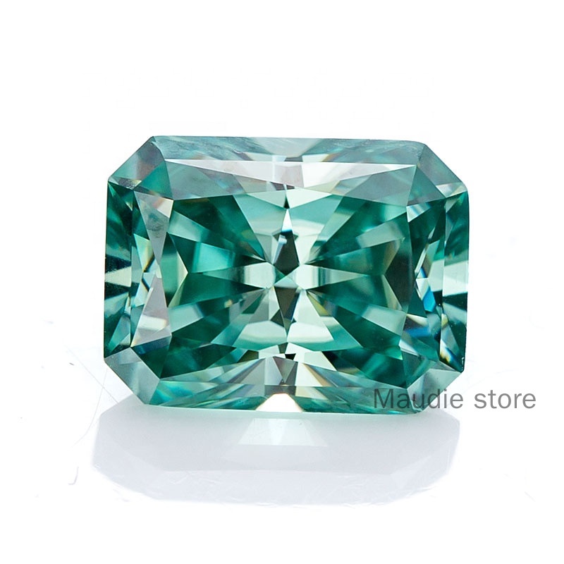 Đá Moissanite Màu Xanh Lá Tự Nhiên 2ct Thật Moissanite Cắt Kim Cương Kiểm Tra Đá Moissanite Bán Sỉ DIY