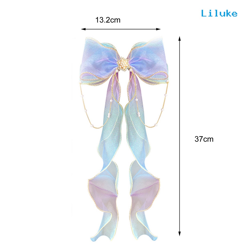 Kẹp Tóc Hợp Kim Trang Trí Nơ Và Ngọc Trai Giả Xinh Xắn Cho Nữ