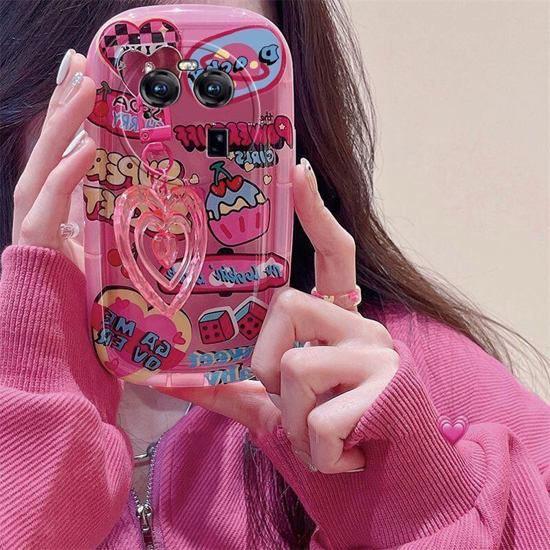 Ốp Điện Thoại Dẻo Trong Suốt Họa Tiết Trái Tim Phong Cách Graffiti Chống Rơi Cho Oppofindx6 X6pro