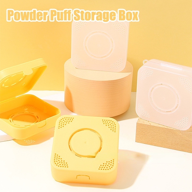 1 Hộp Nhựa Vuông Đựng Mút Trang Điểm Chống Bụi Chống Ẩm Thoáng Khí