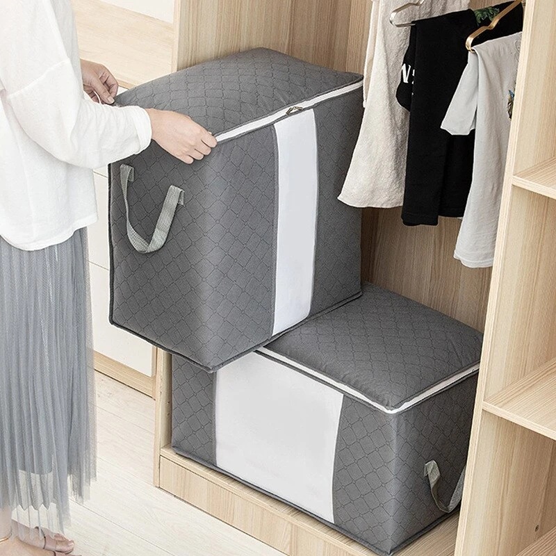 Túi Đựng Chăn Mền Cỡ Lớn Chống Ẩm / Bụi Bẩn Có Thể Gấp Gọn Tiện Dụng Cho Gia Đình