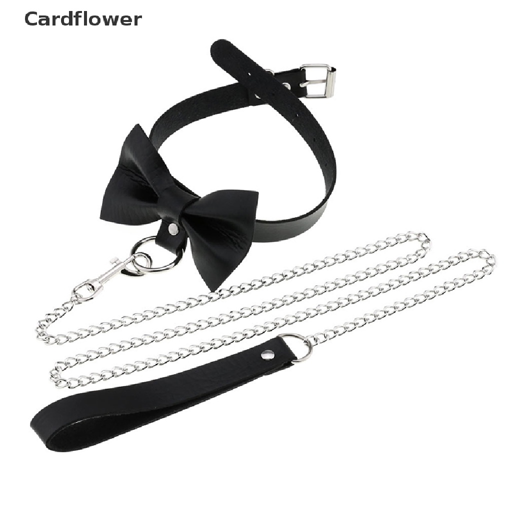 < Cardflower > Vòng Cổ Dây Xích Da Harajuku Punk Gothic Thắt Nơ Trang Sức Gợi Cảm Cho Nam Và Nữ
