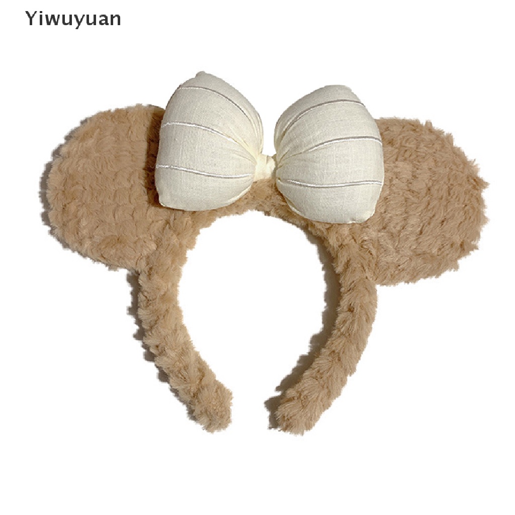 Băng Đô Cài Tóc Rửa Mặt Mùa Đông In Họa Tiết Tai Gấu Hoạt Hình Dễ Thương Cho Nữ