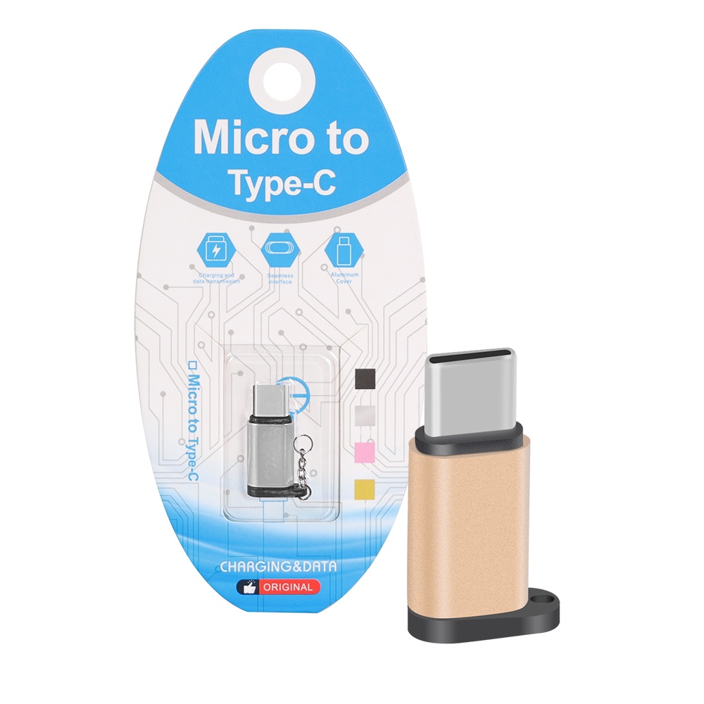 Dây Móc Khóa Kim Loại Sạc Nhanh PD TYPE C Đầu Cắm Sang Cổng Micro USB OTG Cho Điện Thoại Android Laptop