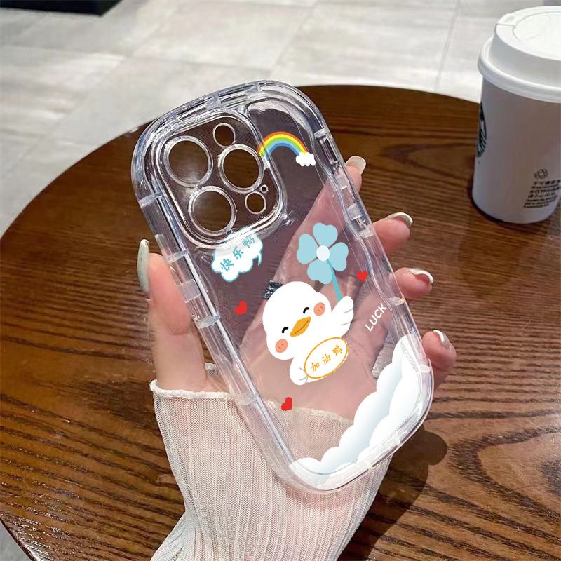 ✅Ốp Điện Thoại Tpu Dẻo Trong Suốt In Hình Vịt Trắng Nhỏ Chống Sốc Cho iPhone141311Ốp Điện Thoại Xinh Xắn Dành Cho Iphone xr7 12xs 8p promax