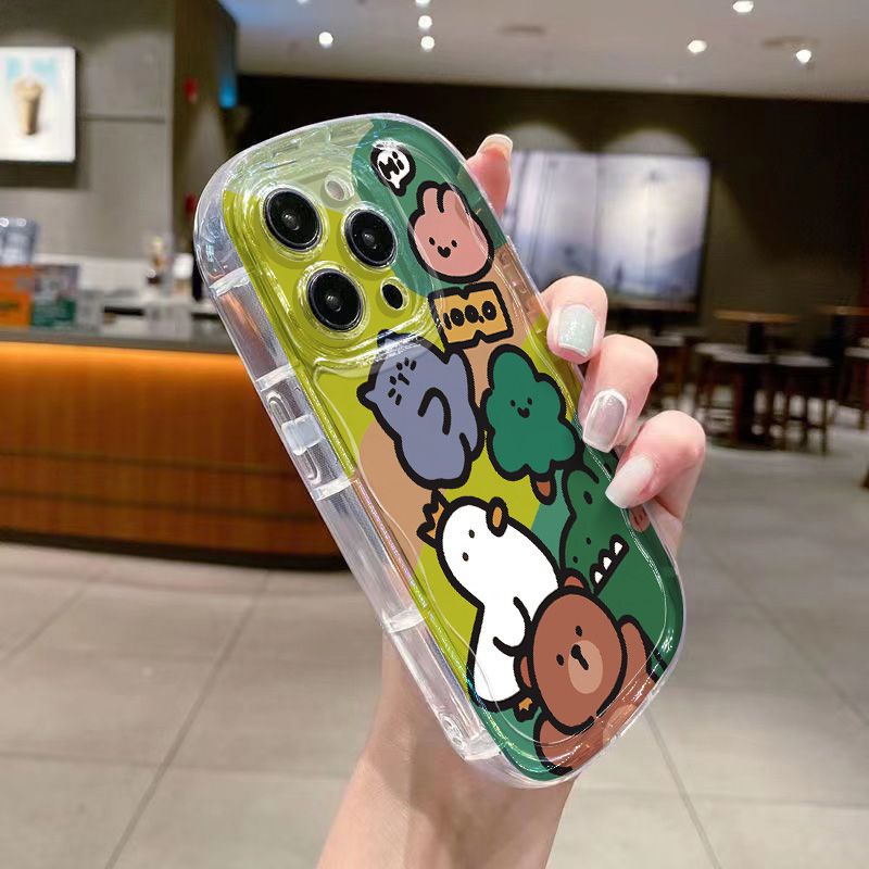 ✅Ốp Điện Thoại Mềm Trong Suốt Chống Sốc Hình Khủng Long / Thỏ / Gấu Cho Iphone 11iPhone14xr / 13 12 / promax8p s7 6U7R