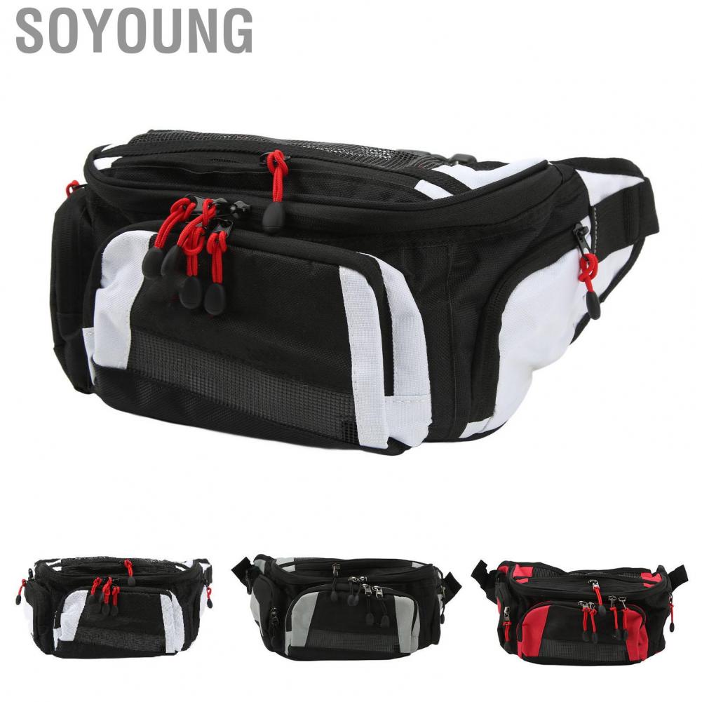 Soyoung Motorcycle Waist Bag  Racing Fanny Pack Oxford Cloth Portable Adjustable Belt Internal Mesh Pockets for Motorbike