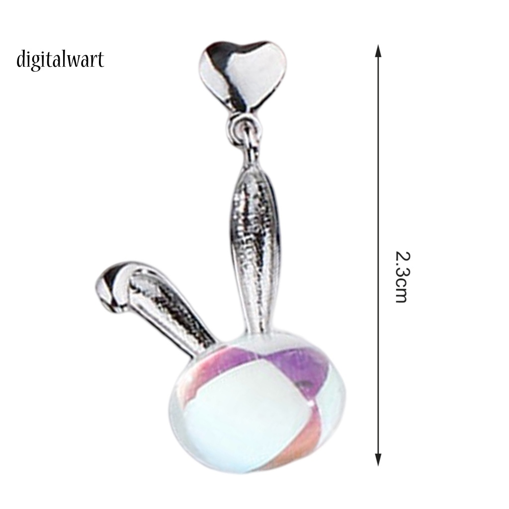 Kỹ Thuật Số| 1 Khuyên Tai Dạng Hạt Mặt Trăng / Trái Tim / Đá Mặt Trăng Nhân Tạo Bằng Đồng Nhẹ Chống Rỉ Sét Treo