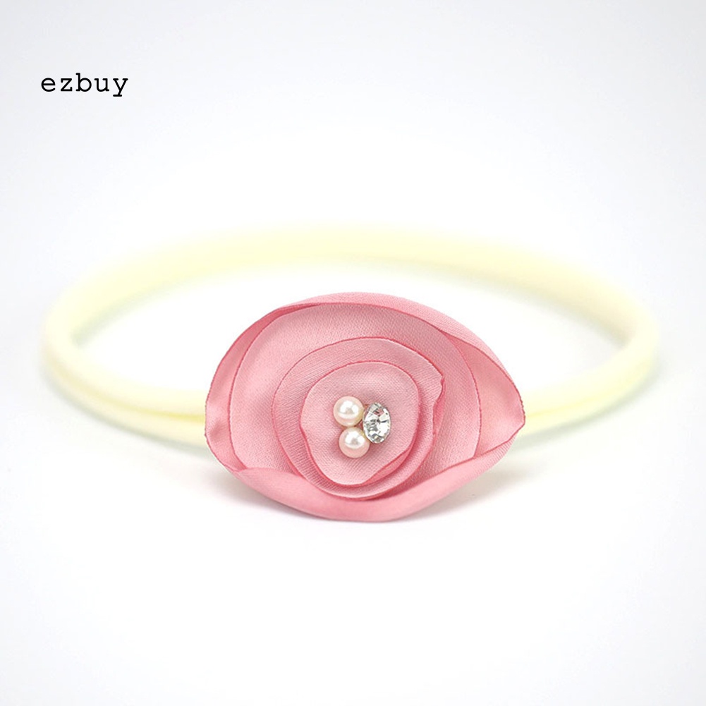 Set 3 Băng Đô Hoa Đính Ngọc Trai Giả Co Giãn Cho Bé Gái Chụp Ảnh