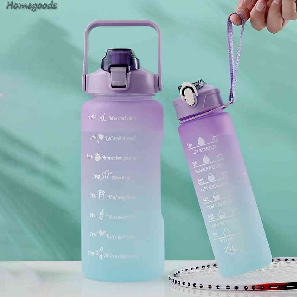 Set 2 Bình Nước 2000ML + 900ML Có Ống Hút Tiện Dụng