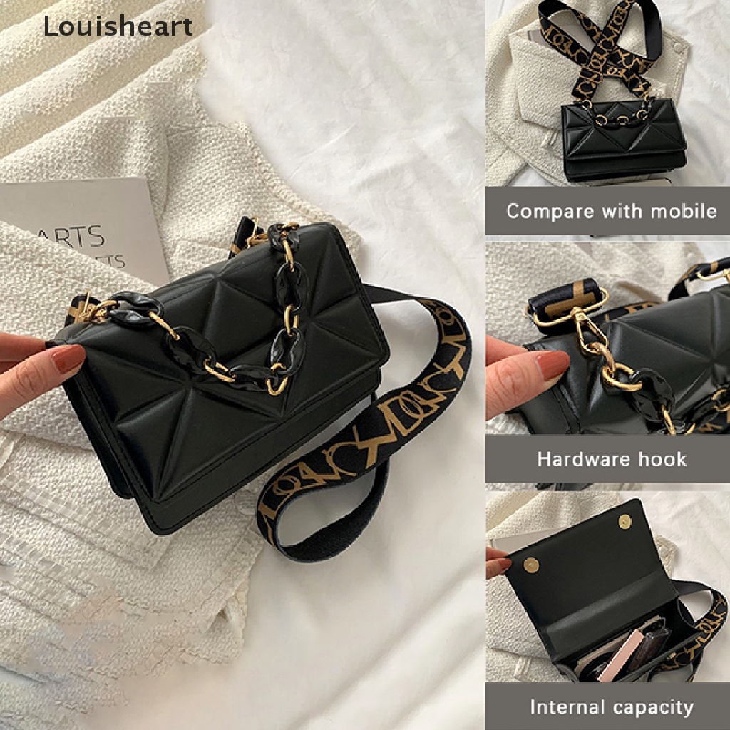 1 Túi Đeo Chéo Louisheart Dây Xích Dáng Vuông Nhỏ Thời Trang Cho Nữ TFG