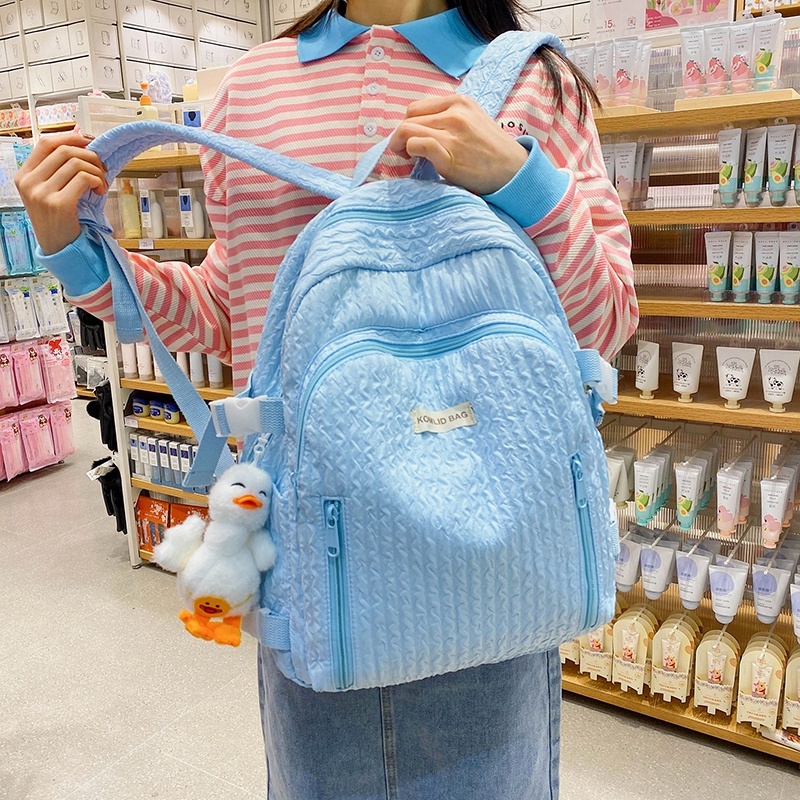 Ielgy Ba Lô Phối Lưới Bong Bóng Thiết Kế Phong Cách Nhật Bản Ngọt Ngào Dễ Phối Đồ Cho Nữ