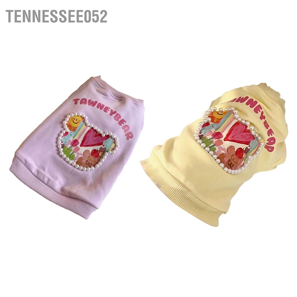 Tennessee052 Quần Áo Cho Chó Chống Rụng Lông Họa Tiết Gấu Dễ Thương Polyester Cotton Thoải Mái Thú Cưng Chui Đầu Mùa Xuân