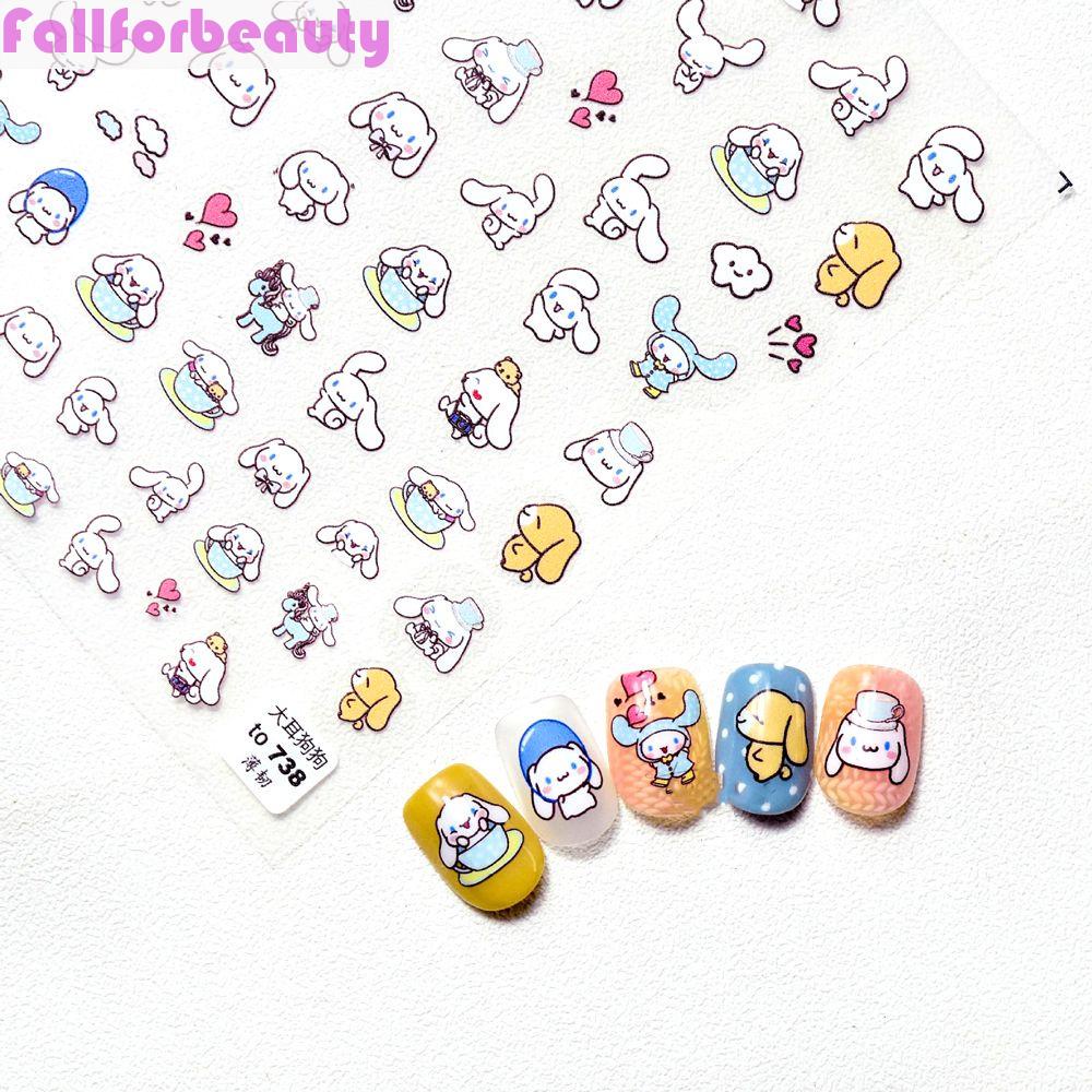[Hàng mới về] Miếng dán trang trí móng tay hình chú chó hoạt hình dễ thương phong cách Nhật Bản diy
