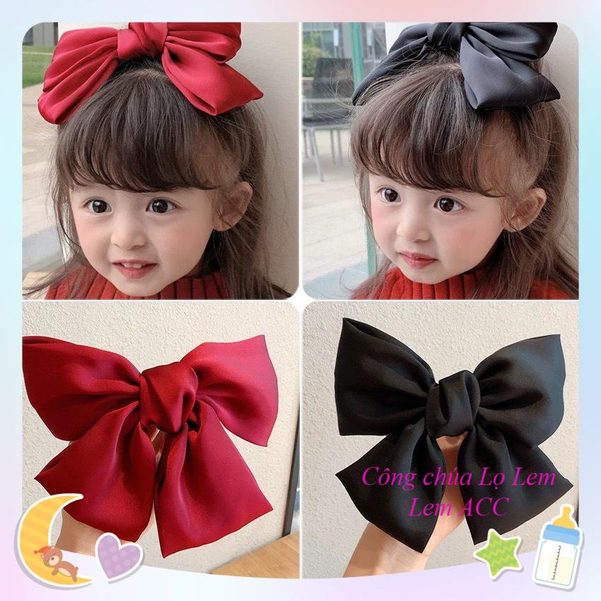 Kẹp tóc nơ lụa cho bé gái, kẹp tóc nơ cho bé gái xinh xắn đáng yêu phong cách Hàn Quốc Y005