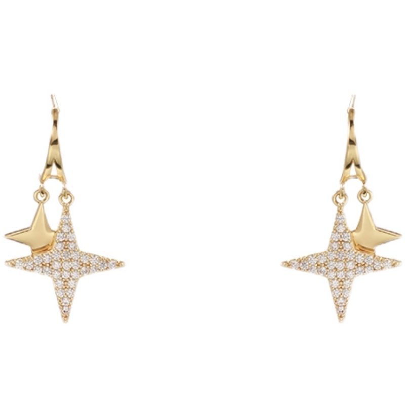 Bông Tai Mạ Bạc Hình Ngôi Sao Cá Tính Cho Nữ