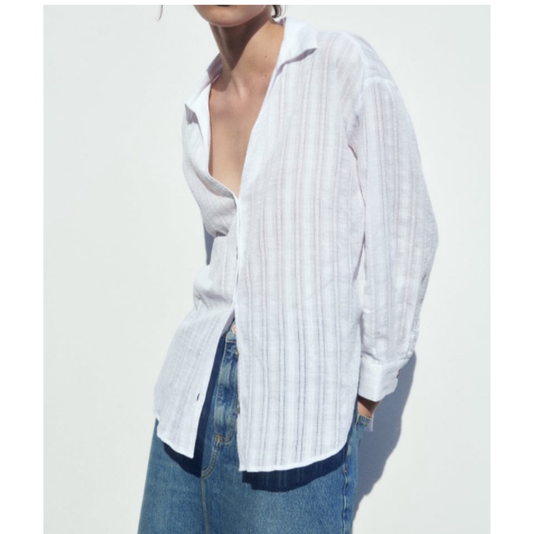 Áo Sơ Mi Tay Dài Cổ Chữ v Phối Ren Dáng Rộng Phong Cách Thời Trang Mùa Xuân Mới 238351023