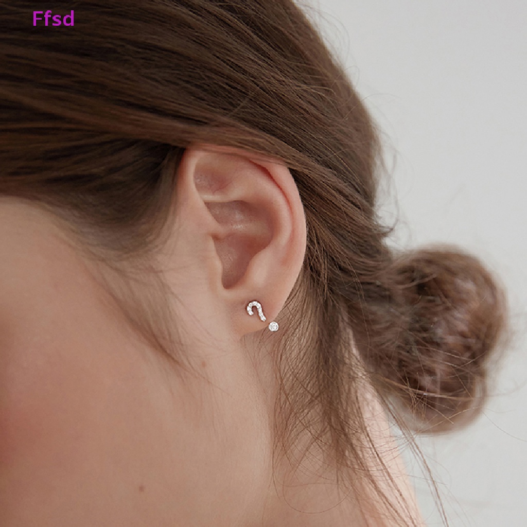 {Ffsd} Bông Tai Đính Đá Pha Lê Thời Trang Hàn Quốc Dành Cho Nữ Màu Bạc Làm Quà Tặng Đám Cưới