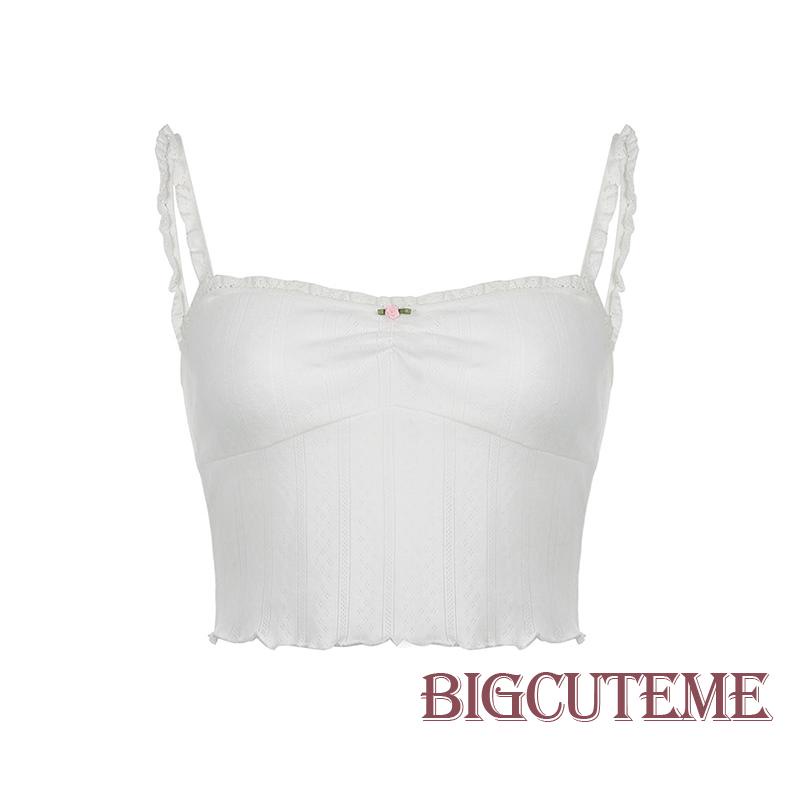 Áo Croptop Sát Nách Phối Ren Hở Lưng Thời Trang Mùa Hè Cho Nữ